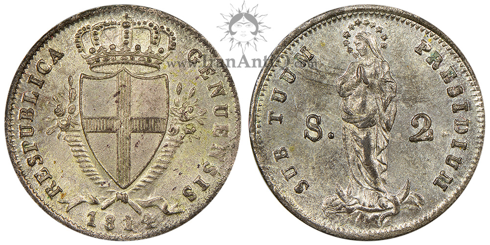 سکه 2 سولدو جمهوری جنوا