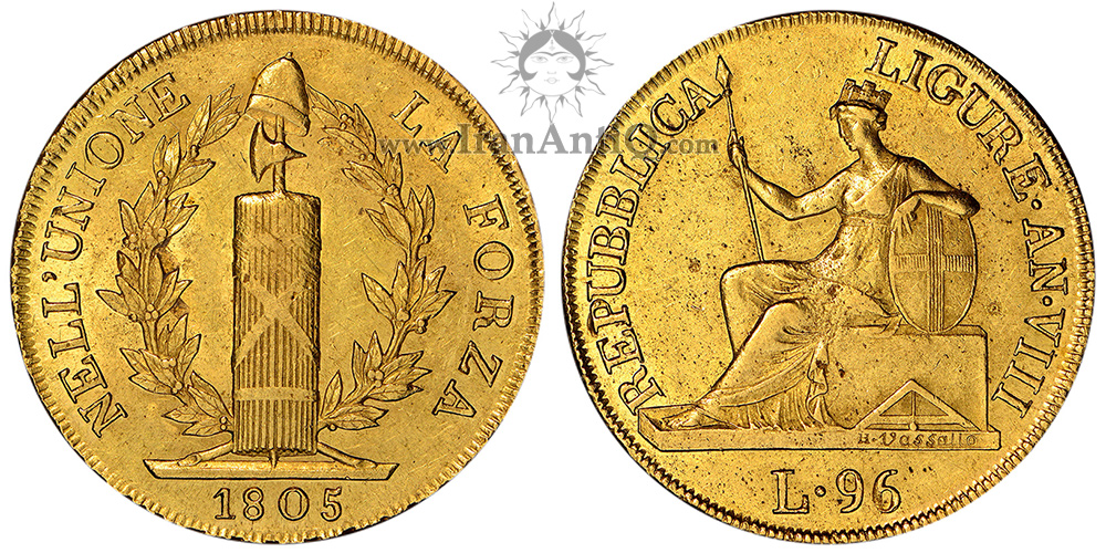سکه 96 لیره طلا جمهوری جنوا