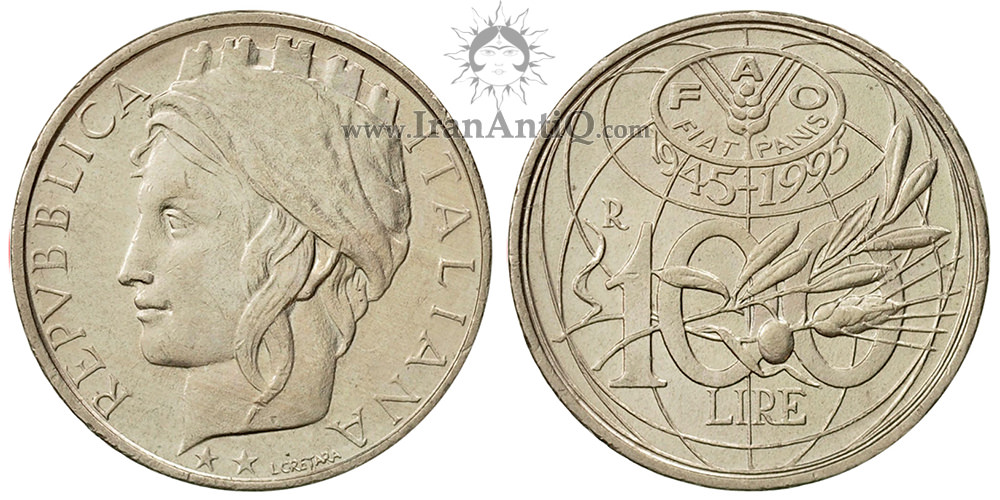 سکه 100 لیره جمهوری - سری فائو-طرح جهان هستی