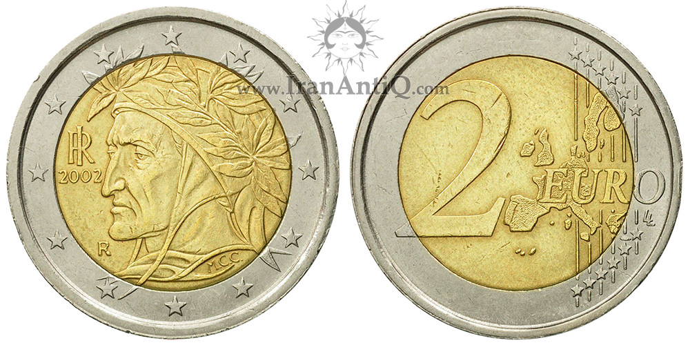 سکه 2 یورو جمهوری - دانته