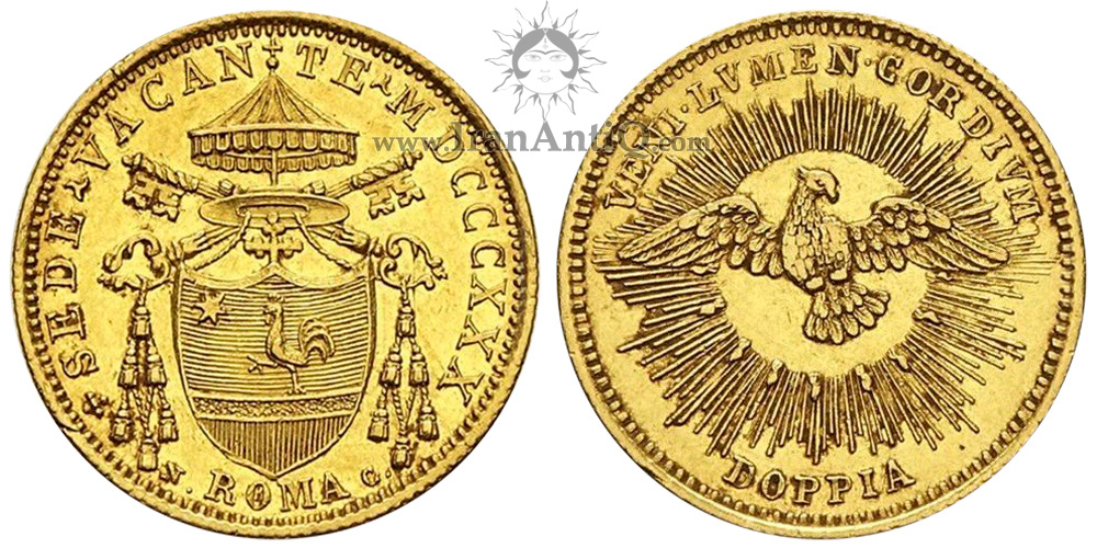 سکه 1 دوپیا طلا دوران کرسی خالی - روح القدس