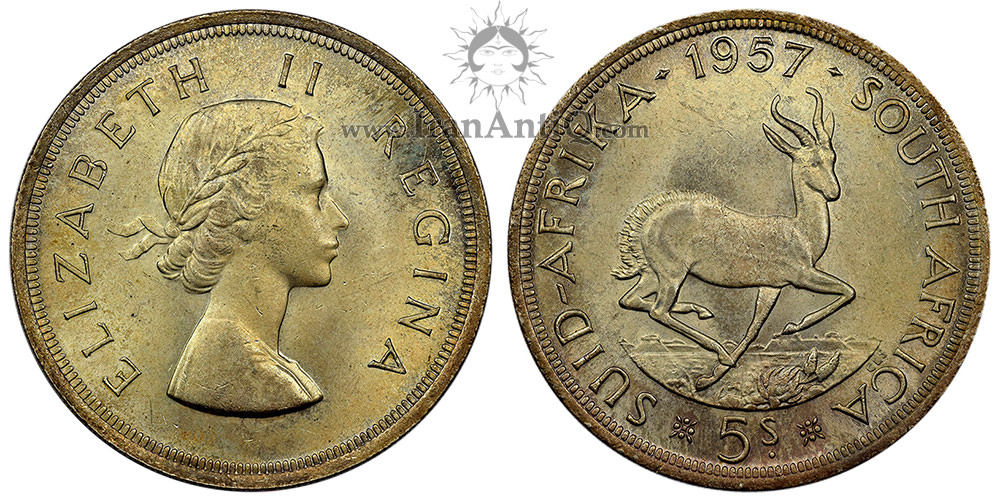 سکه 5 شیلینگ الیزابت دوم - غزال آفریقایی