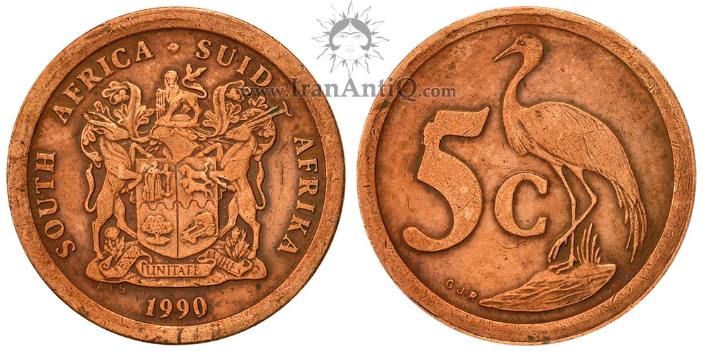 سکه 5 سنت جمهوری - درنای آبی-تیپ یک
