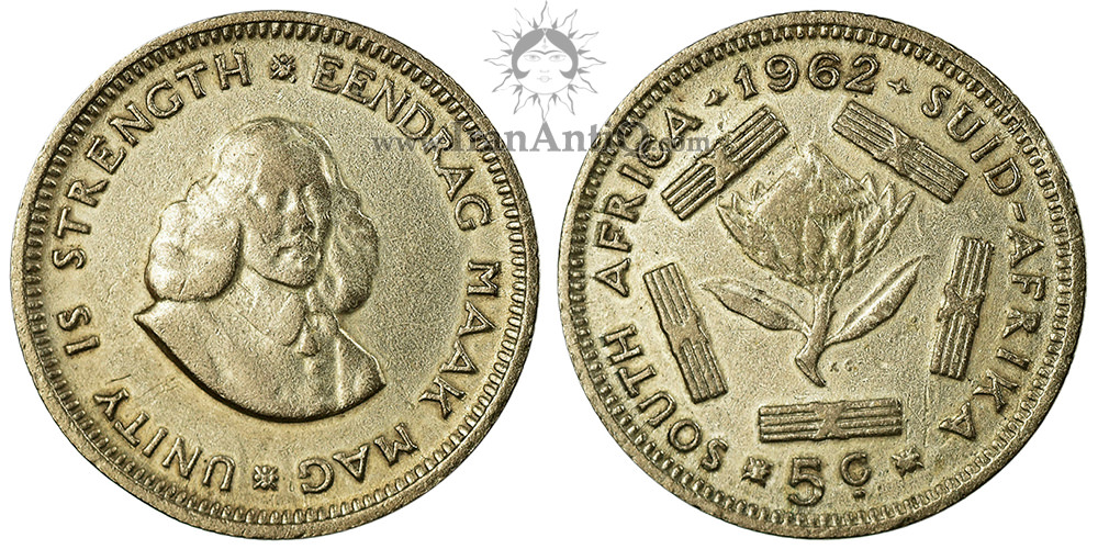سکه 5 سنت جمهوری - گل پروتیا