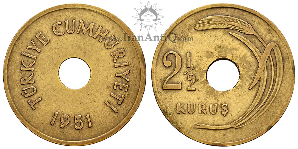 سکه ½2 کروش جمهوری ترکیه - خوشه گندم