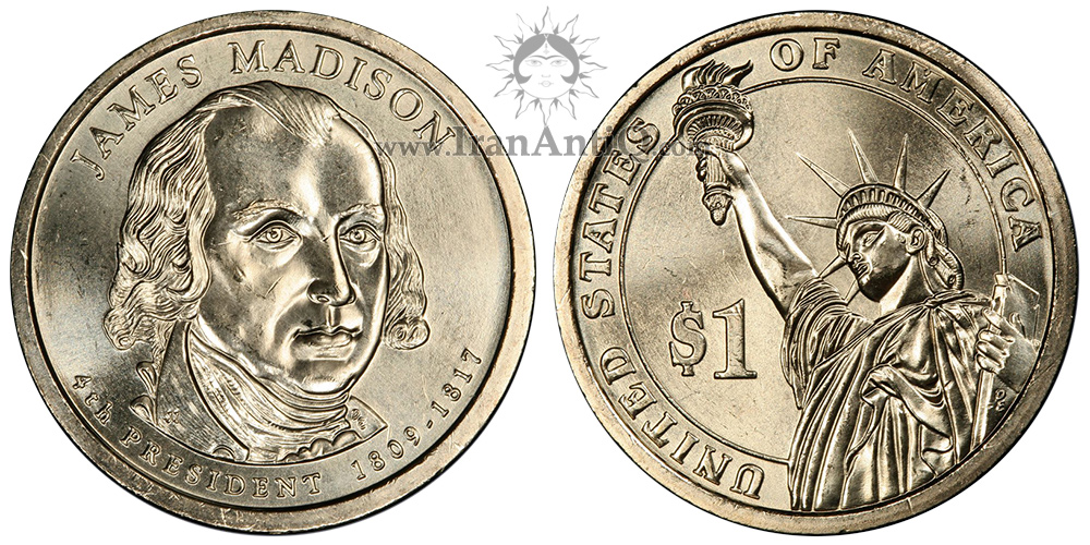 سکه یک دلار ریاست جمهوری - جیمز مدیسون - James Madison - Presidential One Dollar Coins