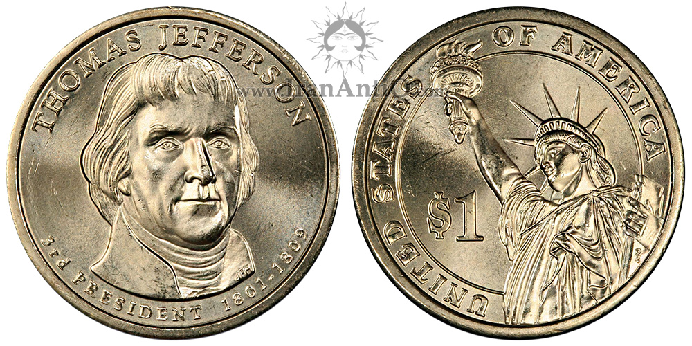سکه یک دلار ریاست جمهوری - توماس جفرسون - Presidential One Dollar Coins