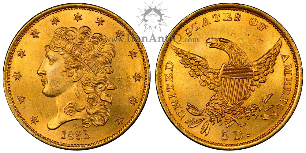 سکه 5 دلار (نیم ایگل) کلاسیک - Half Eagle Gold Coin