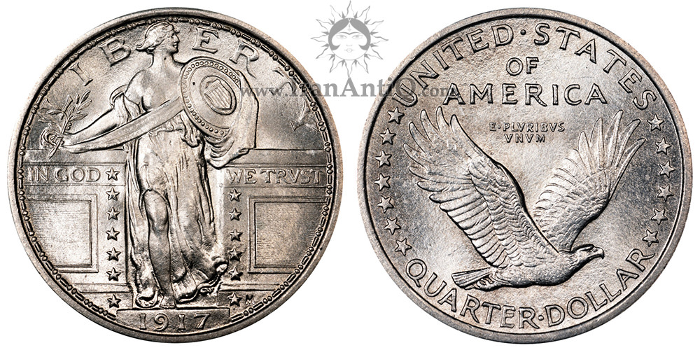سکه کوارتر دلار نماد آزادی ایستاده - نوع یک - Standing Liberty Quarter Dollar - Type 1