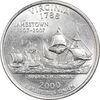 سکه کوارتر دلار 2000D ایالتی (ویرجینیا) - MS62 - آمریکا