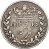 سکه 3 پنس 1885 ویکتوریا - EF45 - انگلستان