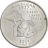 سکه کوارتر دلار 2004P ایالتی (میشیگان) - MS62 - آمریکا
