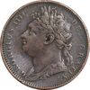 سکه 1 فارتینگ 1822 جرج چهارم - VF35 - انگلستان