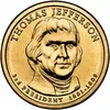 1 دلار توماس جفرسون - USA 1 Dollar copper coin - Presidential - Thomas Jefferson