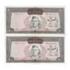 اسکناس 500 ریال (آموزگار - سمیعی) نوشته قرمز - جفت - AU58 - محمد رضا شاه