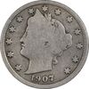 سکه 5 سنت 1907 نماد آزادی - VF30 - آمریکا