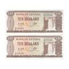 اسکناس 10 دلار بدون تاریخ (1966-1992) جمهوری - جفت - UNC63 - گویان