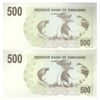 اسکناس 500 دلار 2006 جمهوری - جفت - UNC62 - زیمبابوه