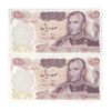اسکناس 100 ریال 1350 - جفت - AU58 - محمد رضا شاه