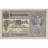 اسکناس 5 مارک 1917 ویلیام دوم - تک - VF - آلمان