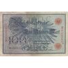 اسکناس 100 مارک 1908 ویلیام دوم - مهر قرمز - تک - VF - آلمان