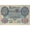 اسکناس 20 مارک 1914 ویلیام دوم - تک - EF - آلمان