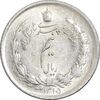 سکه نیم ریال 1315/0 - سورشارژ تاریخ - MS62 - رضا شاه