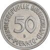 سکه 50 فینیگ 1950D جمهوری فدرال - EF45 - آلمان