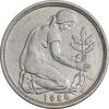 سکه 50 فینیگ 1950D جمهوری فدرال - EF45 - آلمان