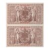 اسکناس 1000 مارک 1910 ویلیام دوم - جفت - UNC64 - آلمان