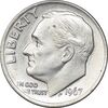 سکه 1 دایم 1967 روزولت - AU55 - آمریکا