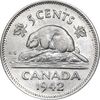 سکه 5 سنت 1942 جرج ششم - AU58 - کانادا