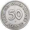 سکه 50 فینیگ 1949F جمهوری فدرال - EF45 - آلمان