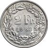 سکه 2 فرانک 1963 دولت فدرال - MS61 - سوئیس