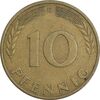 سکه 10 فینیگ 1950D جمهوری فدرال - EF45 - آلمان