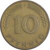 سکه 10 فینیگ 1950D جمهوری فدرال - EF45 - آلمان