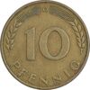 سکه 10 فینیگ 1950G جمهوری فدرال - EF45 - آلمان