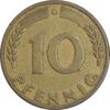 سکه 10 فینیگ 1950G جمهوری فدرال - EF40 - آلمان