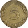 سکه 5 فینیگ 1950G جمهوری فدرال - EF45 - آلمان