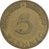 سکه 5 فینیگ 1950D جمهوری فدرال - EF45 - آلمان