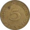سکه 5 فینیگ 1950D جمهوری فدرال - EF45 - آلمان