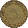 سکه 5 فینیگ 1950D جمهوری فدرال - EF45 - آلمان