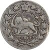 سکه 2 قران 1301 ارور تاریخ و قالب - VF25 - ناصرالدین شاه