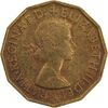 سکه 3 پنس 1957 الیزابت دوم - AU58 - انگلستان