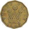 سکه 3 پنس 1945 جرج ششم - EF40 - انگلستان