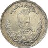 سکه 500 دینار 1323 (3 تاریخ پایین ضخیم) تصویری - AU50 - مظفرالدین شاه
