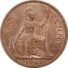 سکه 1 پنی 1963 الیزابت دوم - AU50 - انگلستان