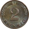 سکه 2 فینیگ 1962F جمهوری فدرال - AU58 - آلمان