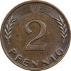 سکه 2 فینیگ 1963F جمهوری فدرال - EF45 - آلمان