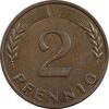 سکه 2 فینیگ 1965F جمهوری فدرال - EF45 - آلمان